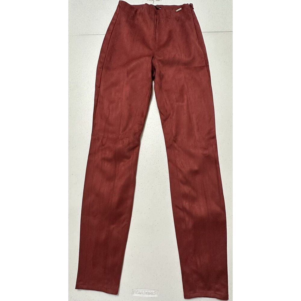 Guess ES Maya Leggings‎ Ruby Merlot Faux Suede High Rise Skinny Pants NWT XS